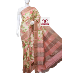 Pure Tussar Silk print saree