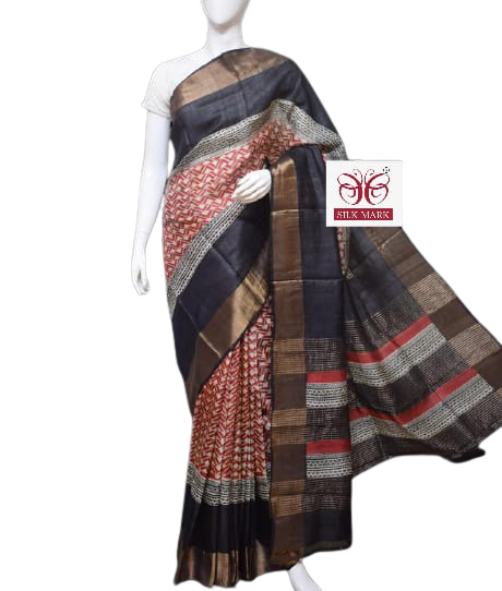 Pure Tussar Silk print saree