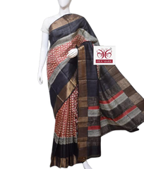 Pure Tussar Silk print saree