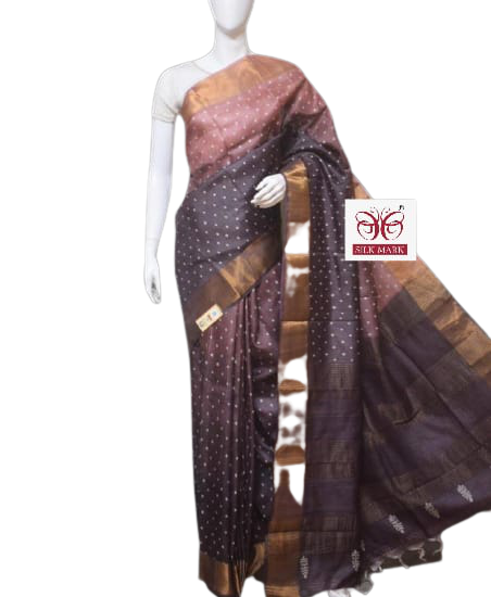 Pure Tussar Silk print saree