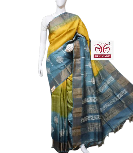 Pure Tussar Silk print saree