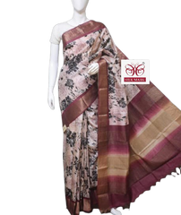 Pure Tussar Silk print saree