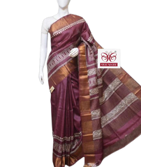 Pure Tussar Silk print saree