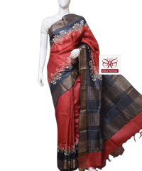 Pure Tussar Silk print saree