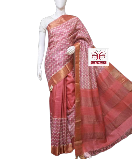 Pure Tussar Silk print saree