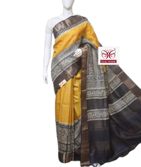 Pure Tussar Silk print saree