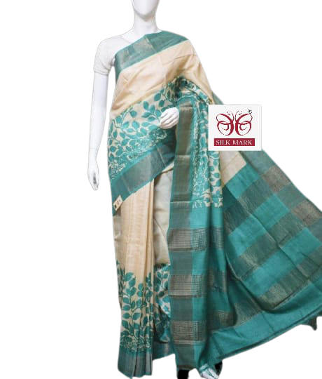 Pure Tussar Silk print saree