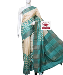 Pure Tussar Silk print saree