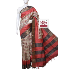 Pure Tussar Silk print saree