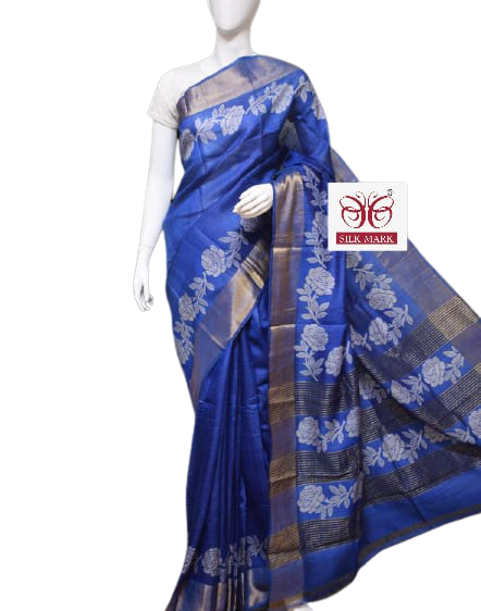 Pure Tussar Silk print saree