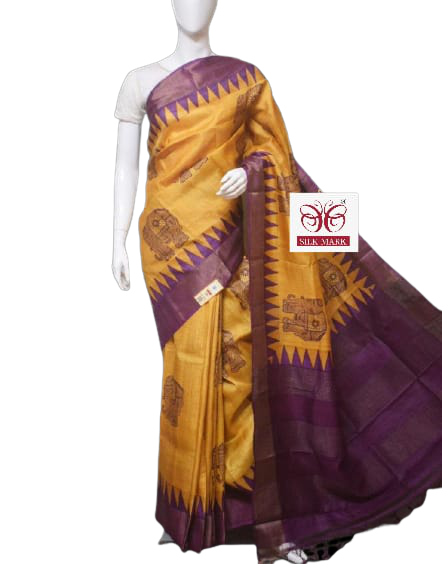 Pure Tussar Silk print saree