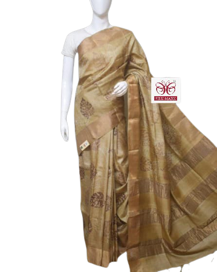 Pure Tussar Silk print saree
