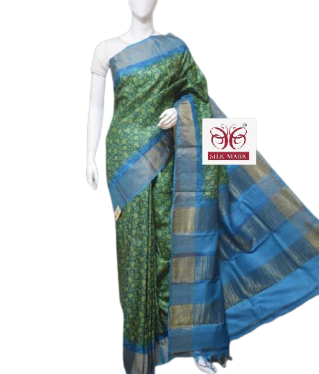 Pure Tussar Silk print saree