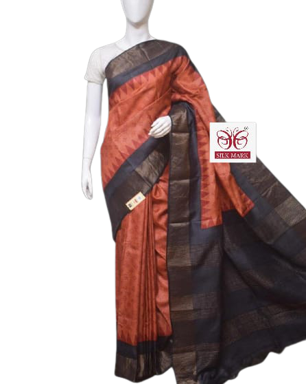 Pure Tussar Silk print saree