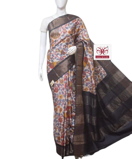 Pure Tussar Silk print saree