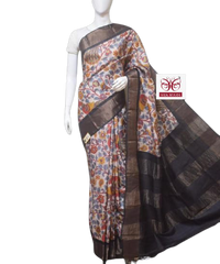 Pure Tussar Silk print saree