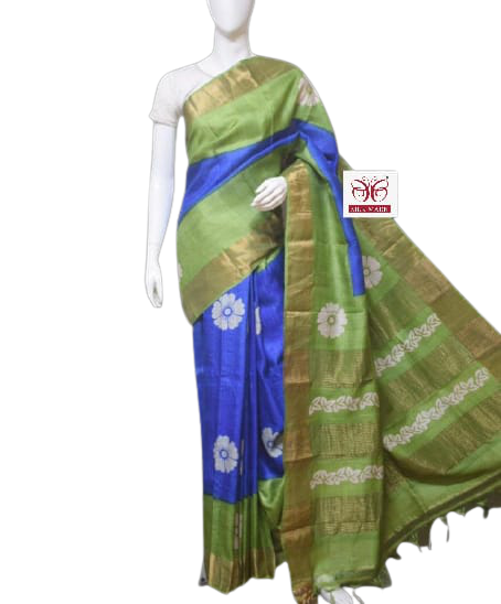 Pure Tussar Silk print saree