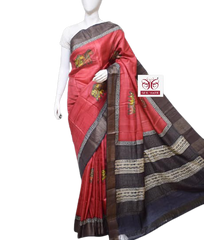Pure Tussar Silk print saree