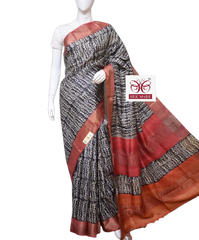 Pure Tussar Silk print saree