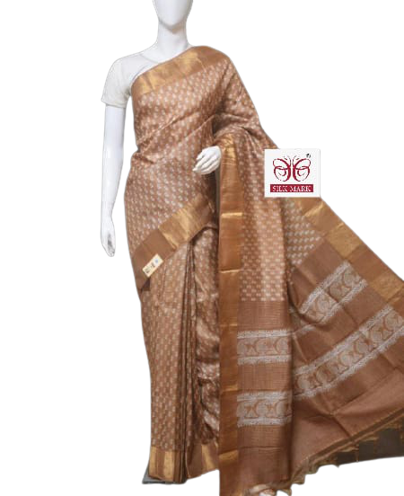 Pure Tussar Silk print saree
