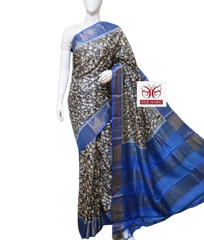 Pure Tussar Silk print saree
