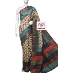 Pure Tussar Silk print saree