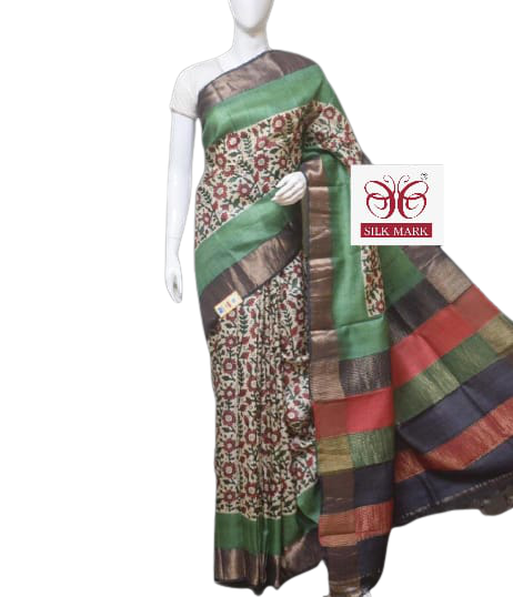 Pure Tussar Silk print saree