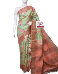 Pure Tussar Silk print saree
