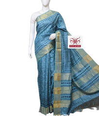 Pure Tussar Silk print saree