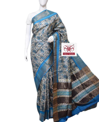 Pure Tussar Silk print saree