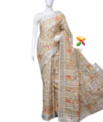 PURE LINEN DIGITAL PRINT SAREE SILK ZONE