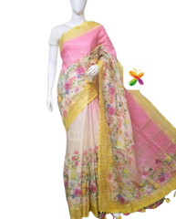PURE LINEN DIGITAL PRINT SAREE SILK ZONE