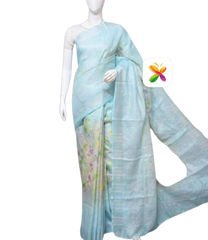 Pure LINEN DIGITAL PRINT SAREE SILK ZONE