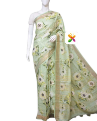 PURE LINEN DIGITAL PRINT SAREE SILK ZONE