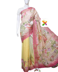 PURE LINEN DIGITAL PRINT SAREE SILK ZONE