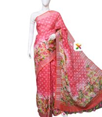 PURE LINEN DIGITAL PRINT SAREE SILK ZONE
