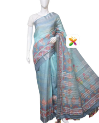 PURE LINEN DIGITAL PRINT SAREE SILK ZONE