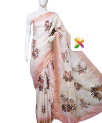 PURE LINEN DIGITAL PRINT SAREE SILK ZONE