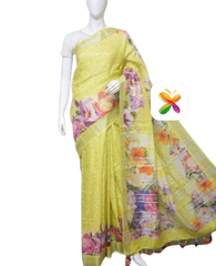 PURE LINEN DIGITAL PRINT SAREE SILK ZONE