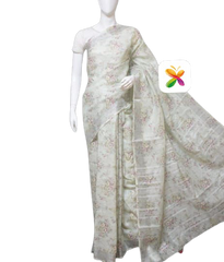 PURE LINEN DIGITAL PRINT SAREE SILK ZONE