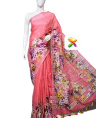PURE LINEN DIGITAL PRINT SAREE SILK ZONE