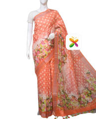 PURE LINEN DIGITAL PRINT SAREE SILK ZONE