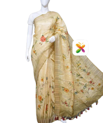 PURE LINEN DIGITAL PRINT SAREE SILK ZONE