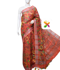 PURE LINEN DIGITAL PRINT SAREE SILK ZONE