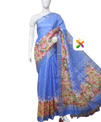 PURE LINEN DIGITAL PRINT SAREE SILK ZONE