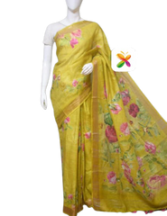 PURE LINEN DIGITAL PRINT SAREE SILK ZONE