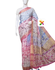 PURE LINEN DIGITAL PRINT SAREE SILK ZONE