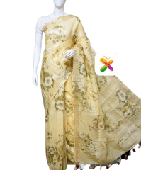 PURE LINEN DIGITAL PRINT SAREE SILK ZONE