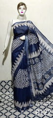 Cotton linen batik print saree Husain
