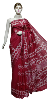 Cotton linen batik print saree Husain
